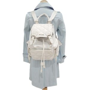 STEVE MADDEN BSOLLY QUILTED LARGE BACKPACK, WHITE, WOMENS